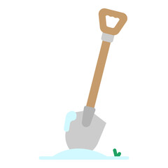 Illustration of Shovel Flat Icon Design
