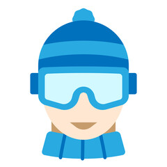 Illustration of Ski Avatar Flat Icon Design