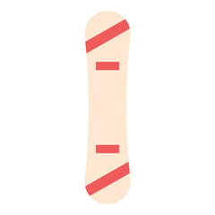 Illustration of Snowboard Flat Icon Design