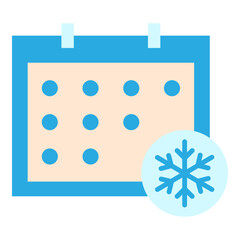 Illustration of Winter Calendar Flat Icon Design