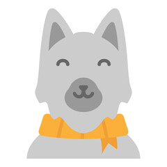 Illustration of Wolf Flat Icon Design