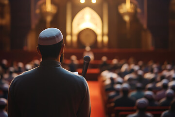 Religious Gathering in a Mosque