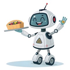 Fototapeta premium A Friendly Robot with a Futuristic Aesthetic