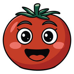 Obraz premium Cute Tomato Vector On White Background