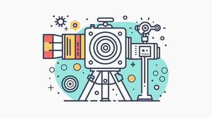 Fototapeta premium Professional Video Crop Outline Icon Vector Illustration