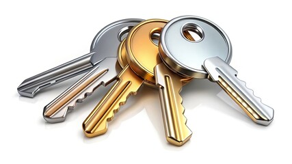A shimmering silver key ring with a bunch of metallic keys, promising access and security to homes and businesses