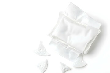 Elegant Wet Wipes Placed on a White Background for Stylish and Hygienic Presentation