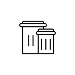 line  trash bin icon simple design