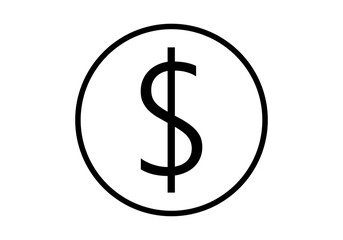Icono negro de moneda de dolar