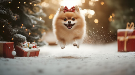 Obraz premium chihuahua and christmas decorations
