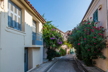 The Plaka District street view in Athens