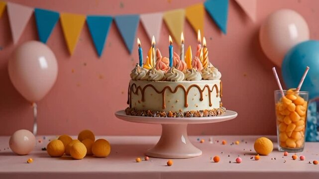 birthday cake with candles