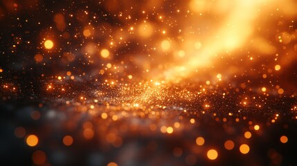Glimmering Golden Dust: Abstract Background of Sparkling Lights