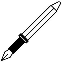 Fountain Pen Line Art Vector Design
