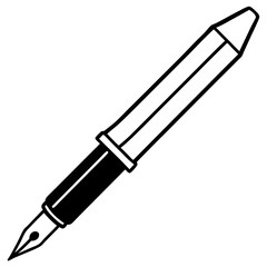 Fountain Pen Line Art Vector Design