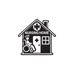 Nursing Home silhouette vector icon symbol design illustration