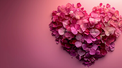Obraz premium pink heart made of flowers