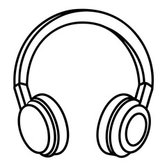 Headphones Line Art Vector Design