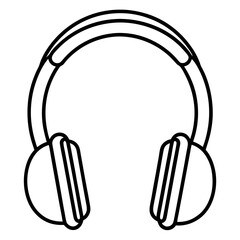 Headphones Line Art Vector Design