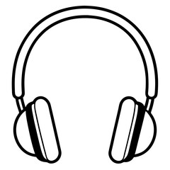 Headphones Line Art Vector Design