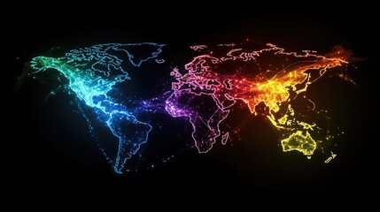 Global tech innovation illustrated with glowing interconnected continents