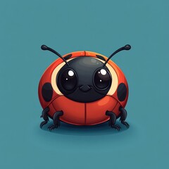 Cute cartoon ladybug illustration.