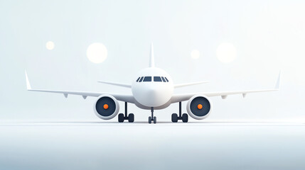 Fototapeta premium modern airplane with sleek design and bright colors on light background