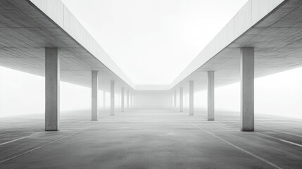 Empty asphalt and building structure frame 