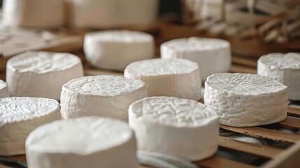 Close-up RAW Style of Artisanal goat cheese making, small-batch dairy