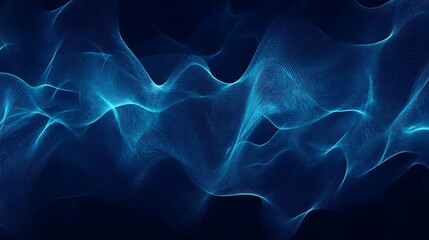 Obraz premium Abstract Digital Painting: Ethereal Blue Waves Flowing Gracefully. AI Generated