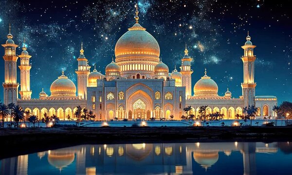 Majestic Sultan Omar Ali Saifuddien Mosque at Night