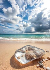  Transparent stone on the beach beach wallpaper summer wallpaper beach background tropical nature