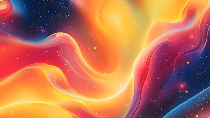 Vibrant Cosmic Swirls: A Captivating Digital Painting in Bold, Abstract Style. AI Generated