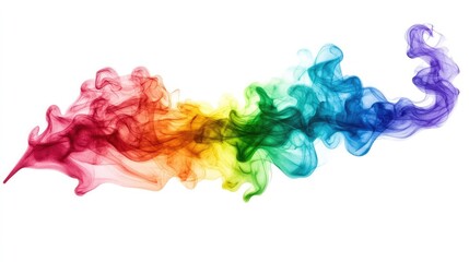 LGBT-themed watercolor banner showcasing vibrant rainbow smoke and textures on a white background