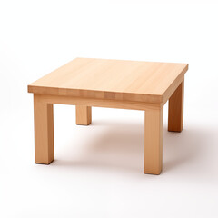 Square Wooden Coffee Table Light Wood Minimalist Design Studio Shot