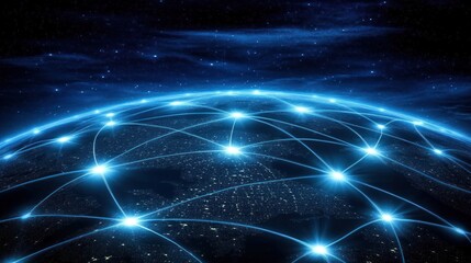 Obraz premium Global Network: Interconnected World
