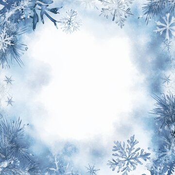 Delicate frosty christmas frame watercolor icicles festive decor winter wonderland artistic design seasonal theme