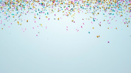 Celebration confetti falling studio background stock photo festive atmosphere top view joy