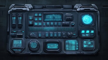 Fototapeta premium Futuristic Control Panel: Sci-Fi Interface Design