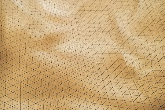 A mesmerizing golden patterned surface that appears to be undulating or wavy