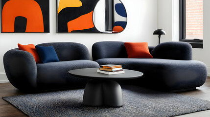 Modern Living Room 3D Illustration