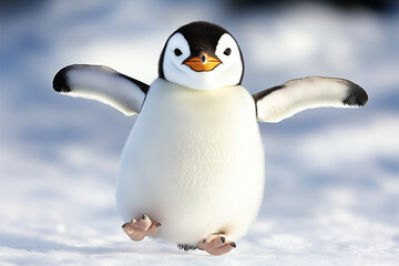 penguin on snow