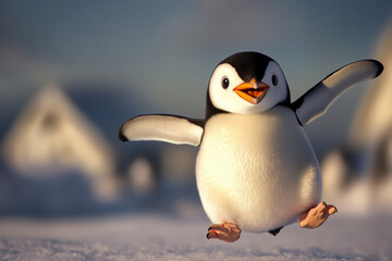 Obraz premium penguin on snow