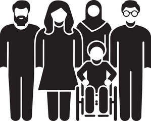 People Icon set in trendy flat style. Persons symbol for your infographics website design, logo, app, UI. Crowd signs. Vector illustration. Isolated on white background