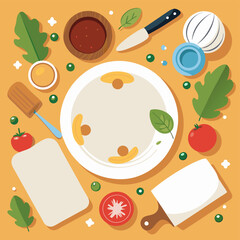 plates and cutlery vectors