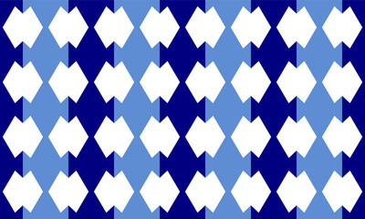 Seamless geometric white double diamond pattern on two tone blue, blue diamond checkerboard, chessboard seamless Repeat seamless pattern design for fabric print or background, blue column strip