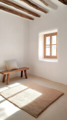 Fototapeta premium Sunlit Minimalist Room Illustration