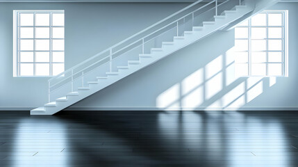 Obraz premium Modern Minimalist 3D Staircase Illustration