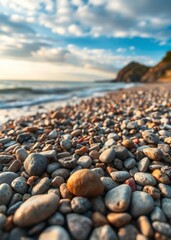 Beach Wallpaper of Pebble stones on sea shore natural background soft partial focus beach wallpaper summer wallpaper beach background tropical nature  