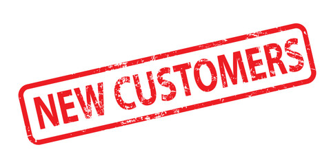 NEW CUSTOMERS red stamp text vector illustration design background